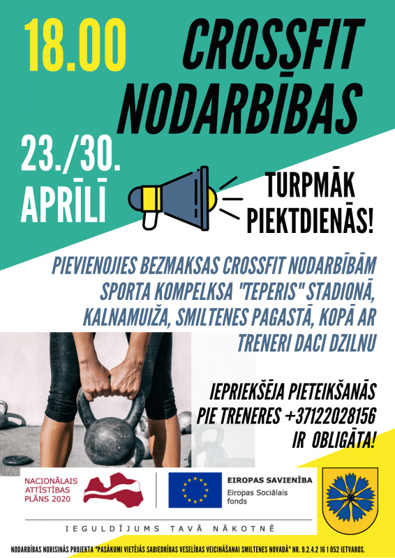 Crossfit nodarbībām mainīts norises laiks!