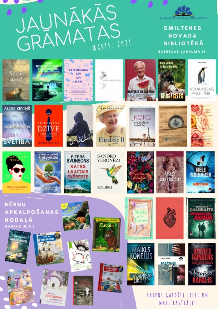 Pavasarīgi grāmatu jaunumi Smiltenes novada bibliotēkās