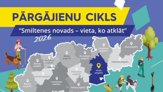 Foto ar pārgajiena afišu