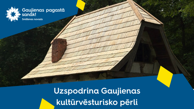 Gaujienas sūkņa namiņam jauns jumts
