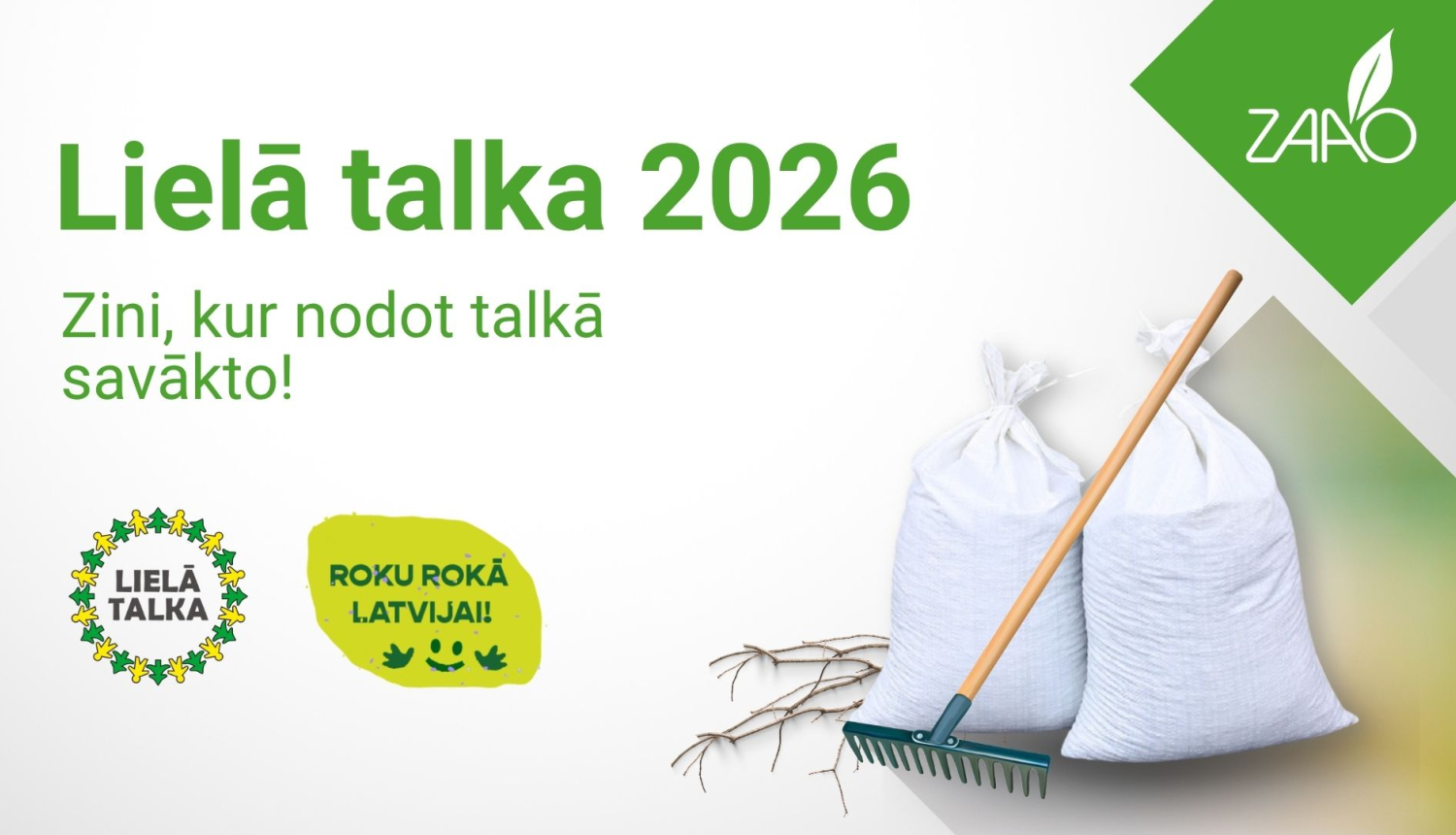 Zaao lielās talkas baneris – zini kur nodot talkā savākto