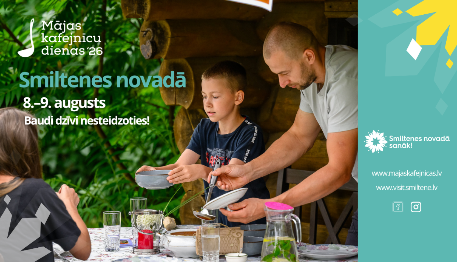 informatīvs baneris – māju kafejnīcas smiltenes novadā 
