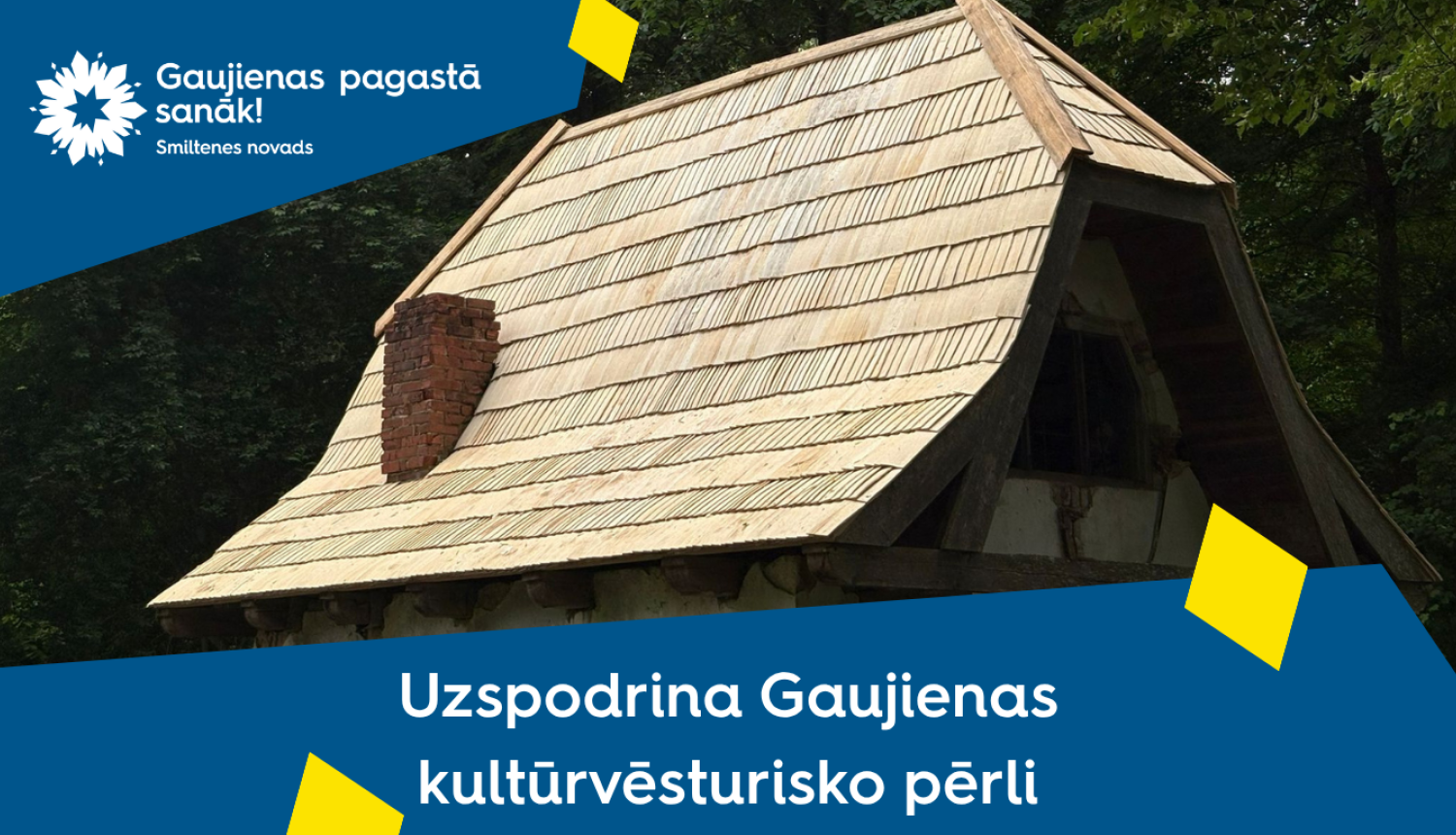 Gaujienas sūkņa namiņam jauns jumts