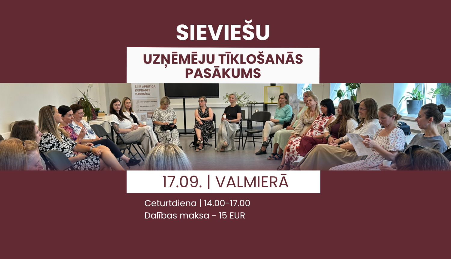 foto inormatīvs baneris uzņēmēju tīklošanās pasākums 