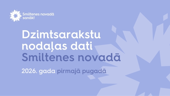 informatīvs baneris violetā krāsā – uzraksts – dzimtsarakstu nodaļas dati 