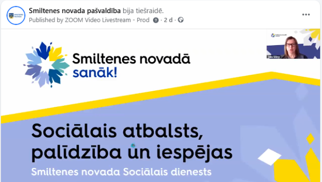 Facebook tiešsaistes ekrāna uzņēmums no tikšanās ar iedzīvotājiem
