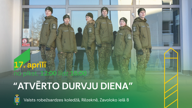 baneris ar uzrakstu atvērto durvju diena robežsardzes koledžā