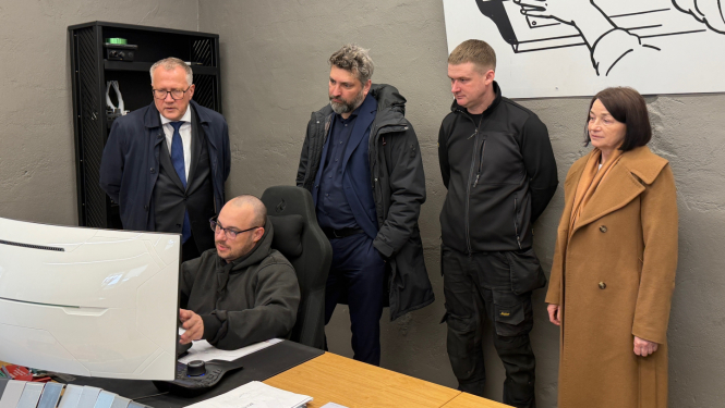 Uzņēmuma SIA “TTR Company” apmeklējums, A.Ašeradens, E.Labanovskis, N.Teters, A.Harju