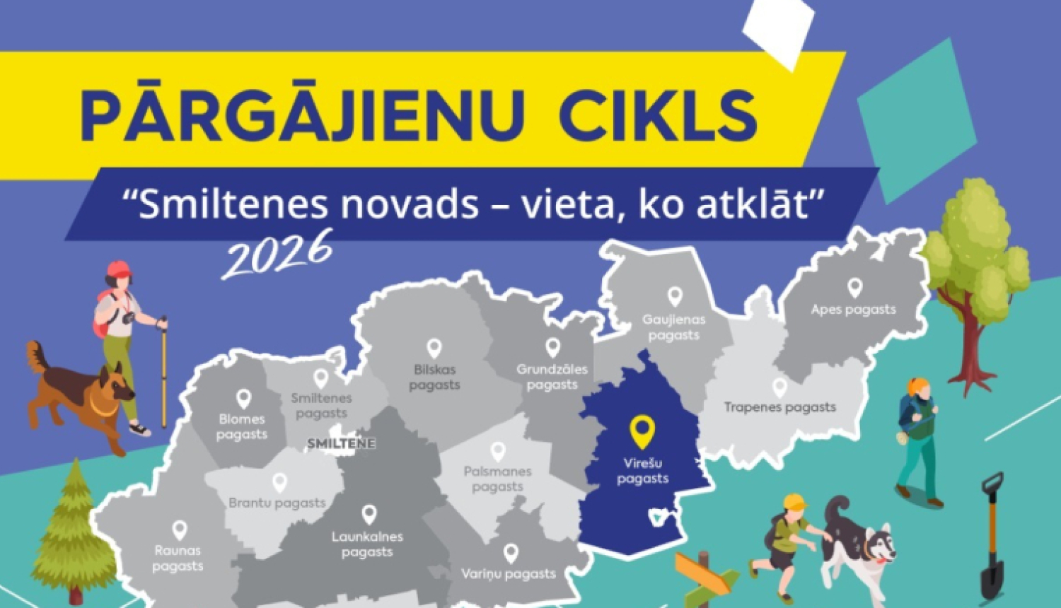 Foto ar pārgajiena afišu