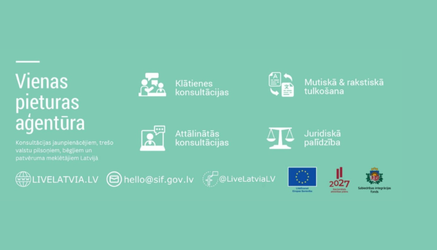 Vienas pieturas aģentūras infografika