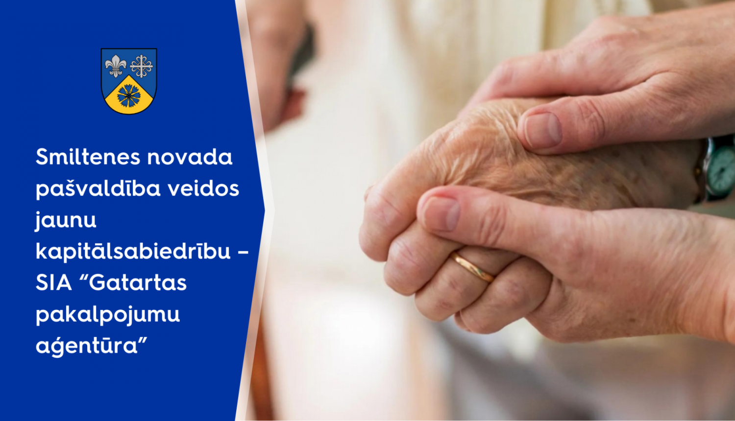 Vizuālis, jauna roka tur vecu roku