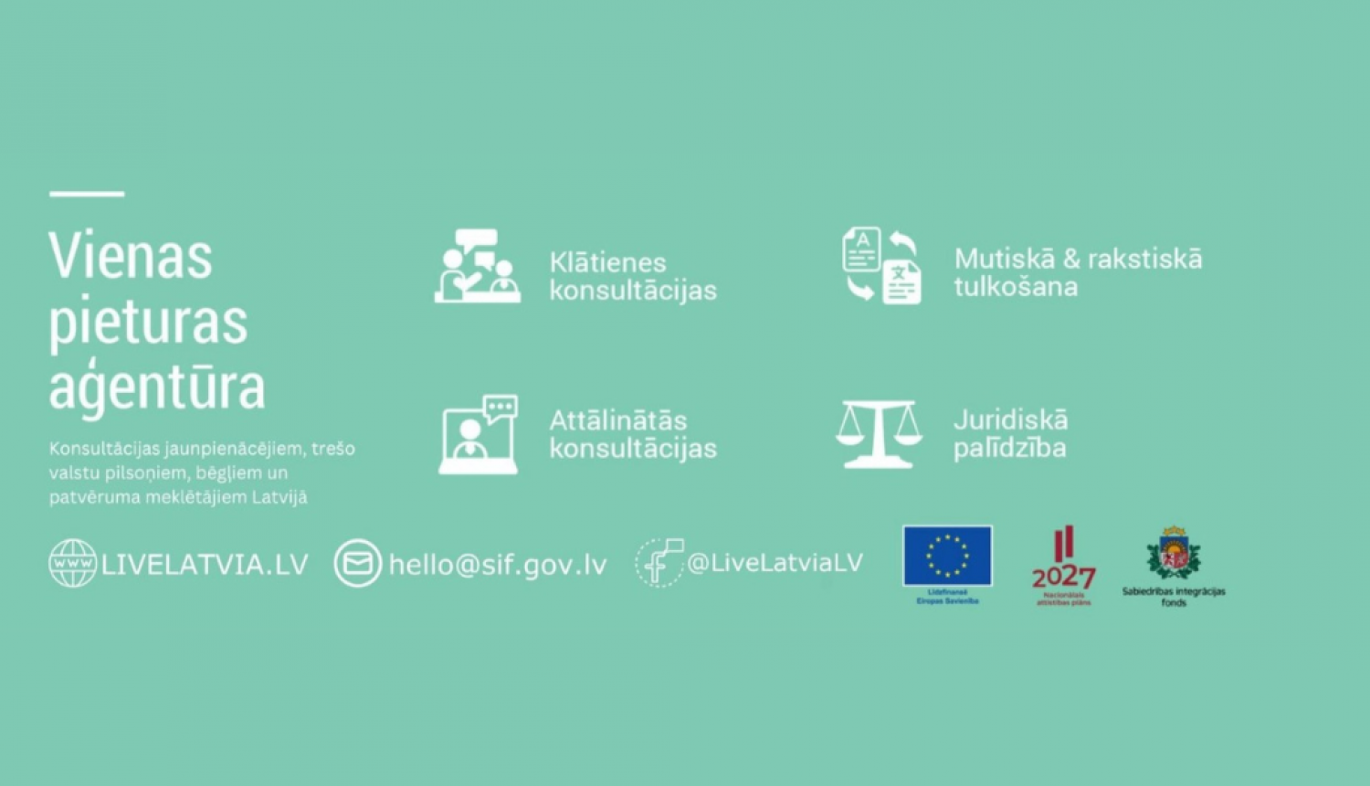 Vienas pieturas aģentūras infografika